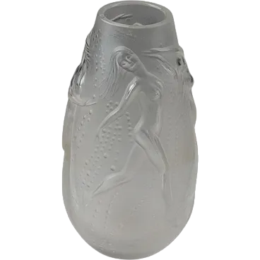 Lalique single-flower vase, Ninfe model, mid-19th century