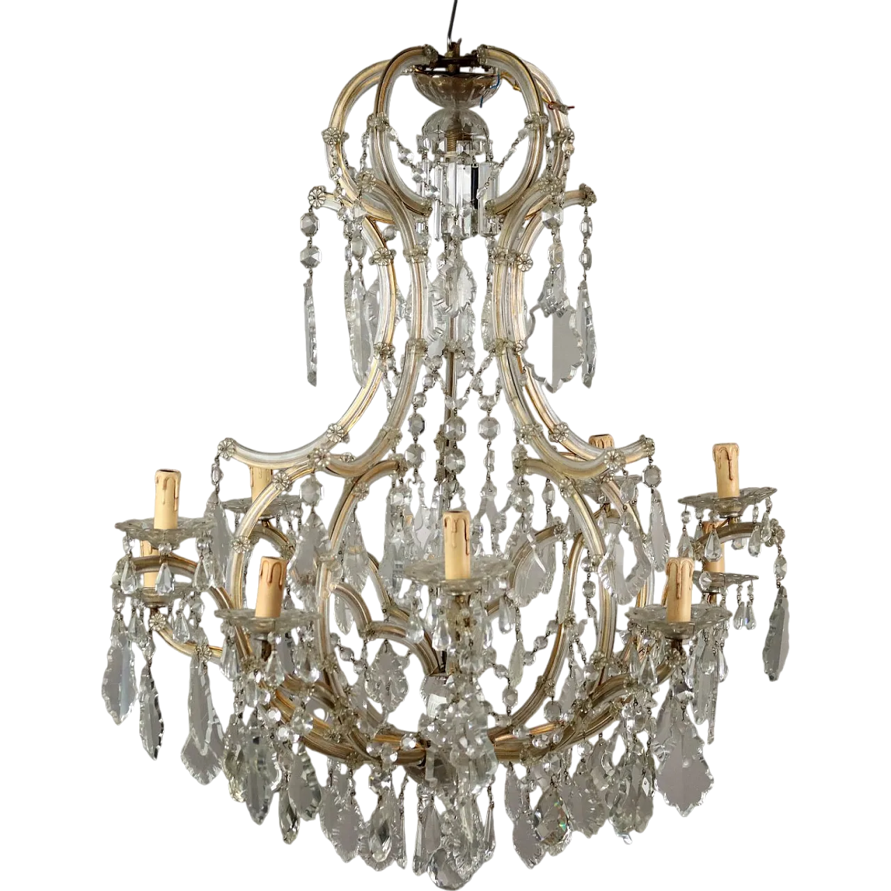 Chandelier Maria Theresa in glass, 20th century 10