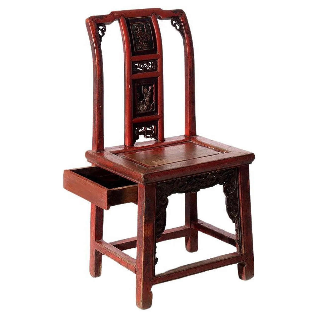 Traditional Qing style chair with hidden drawer, 19th century 1