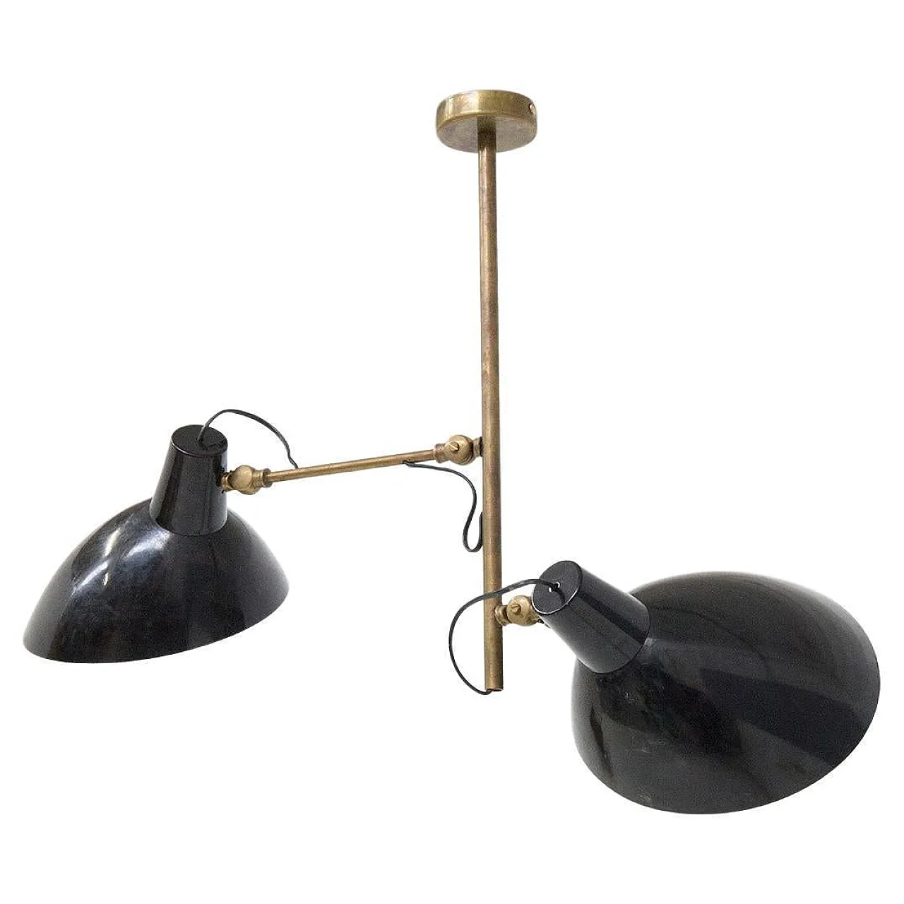 Brass and black aluminium chandelier, 2000s 1