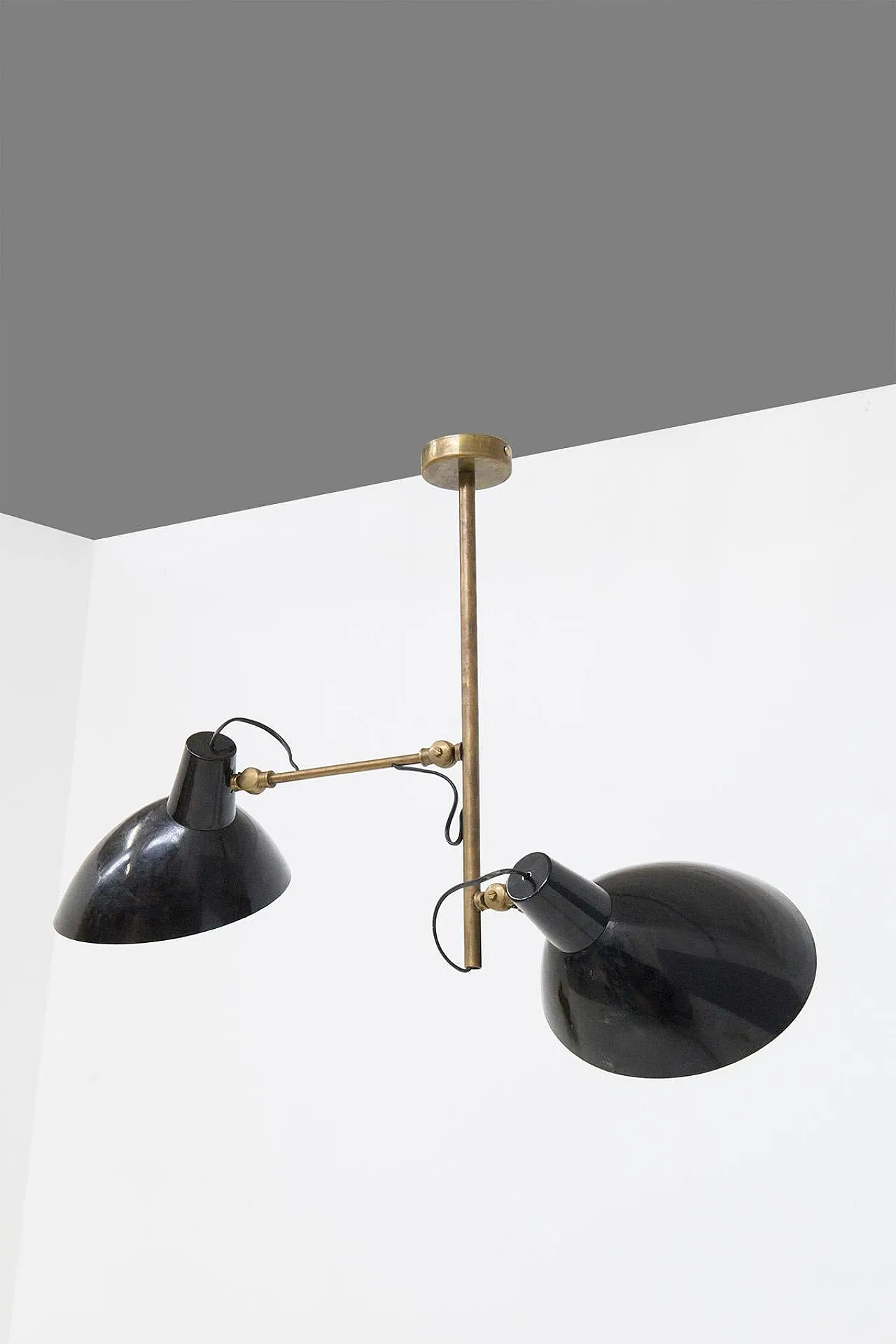 Brass and black aluminium chandelier, 2000s 2