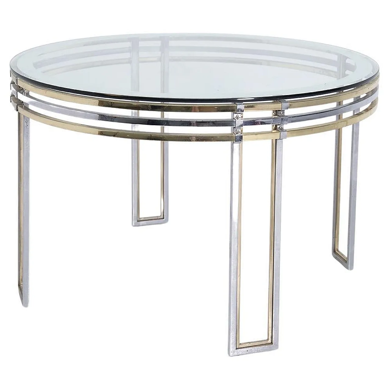 Dining table in steel by Romeo Rega, 1970s 1