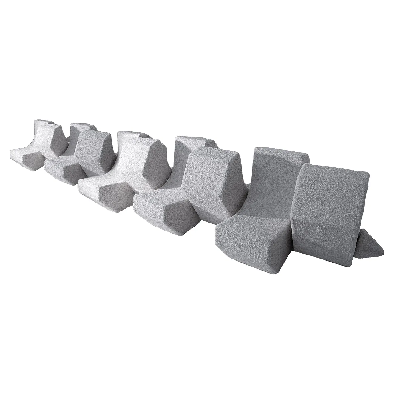 Infinity modular sofa in bouclé, 2000s 1