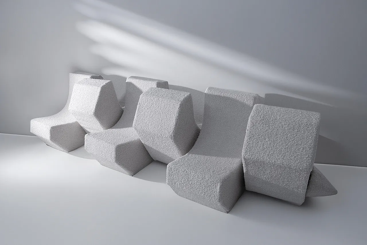 Infinity modular sofa in bouclé, 2000s 2