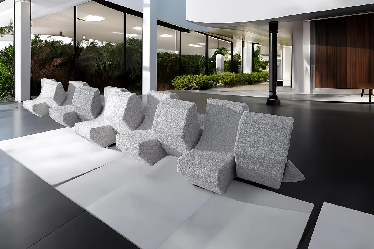 Infinity modular sofa in bouclé, 2000s 3