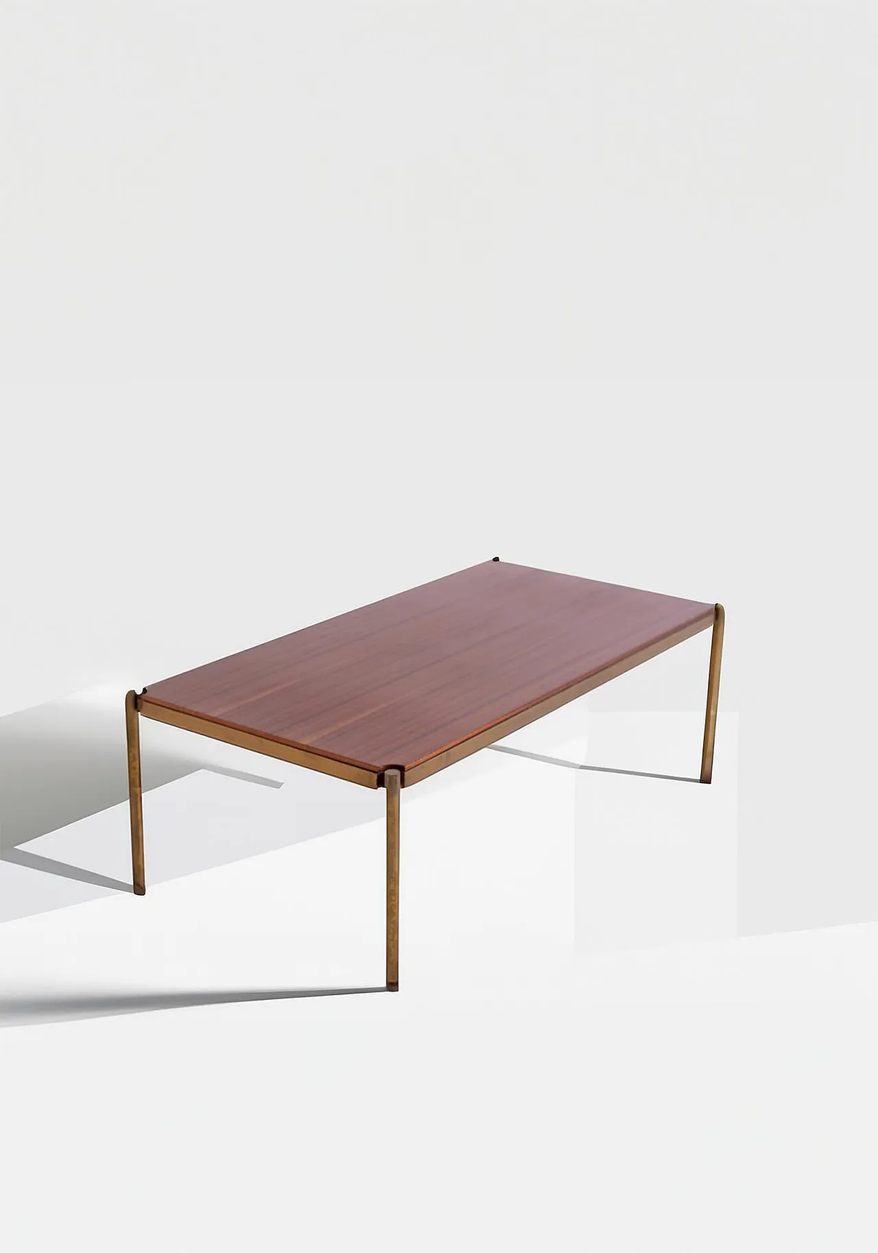 Coffee table in brass and wood by Osvaldo Borsani for Tecno, 1990s 7