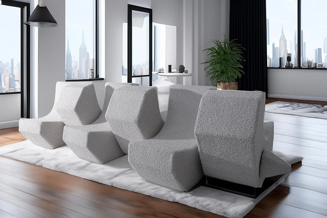 Infinity modular sofa in bouclé, 2000s 5