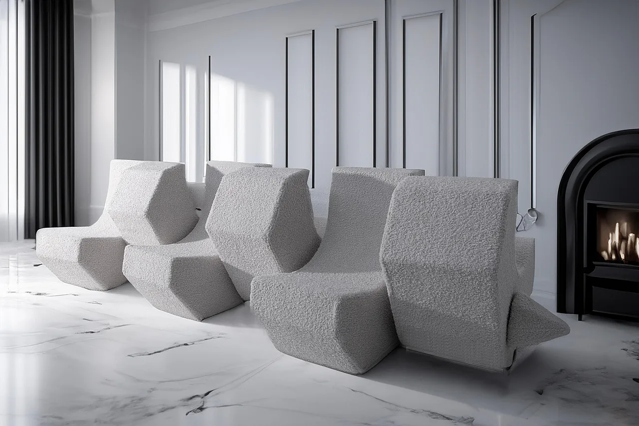 Infinity modular sofa in bouclé, 2000s 6