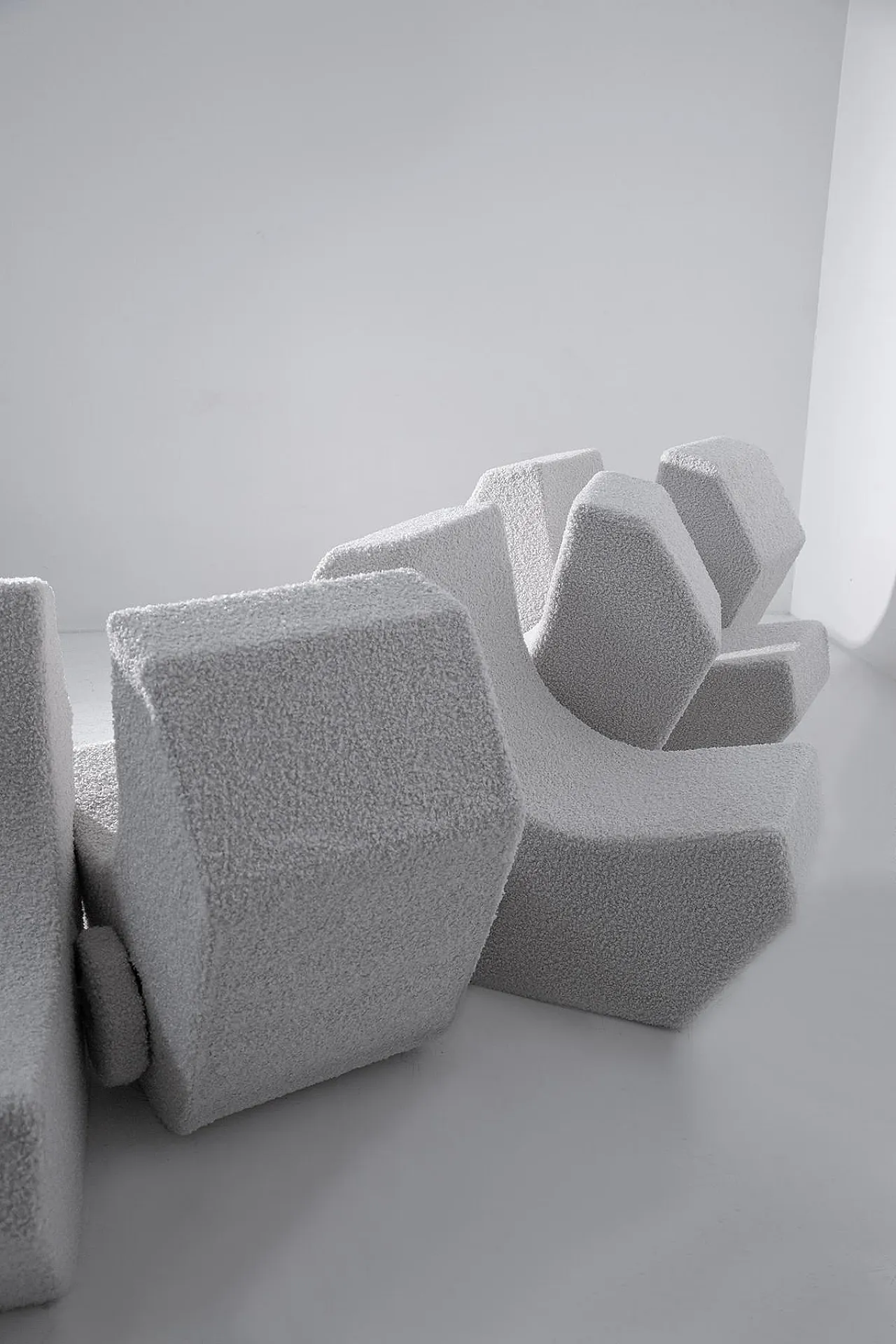 Infinity modular sofa in bouclé, 2000s 7