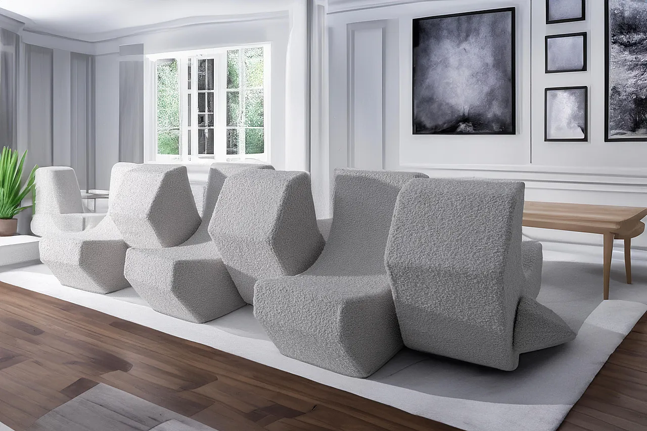 Infinity modular sofa in bouclé, 2000s 8