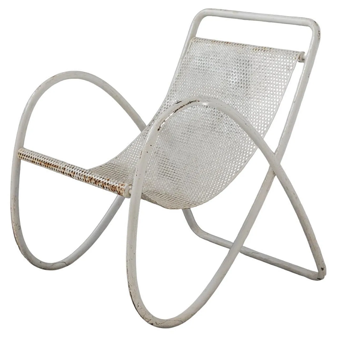 Rationalist curved iron armchair, 1930s 1