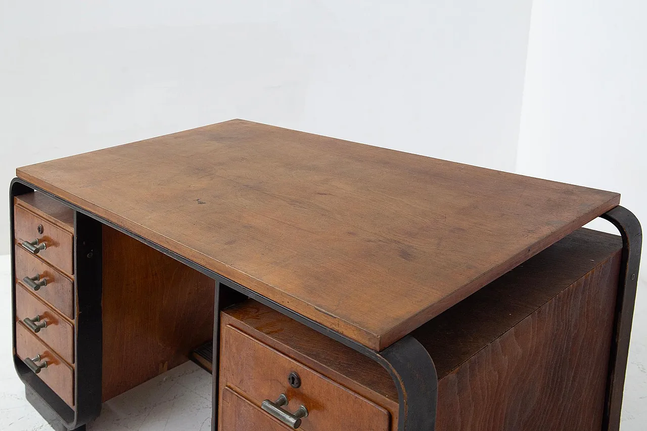 Desk in wood and metal by Giuseppe Pagano, 1940s 6