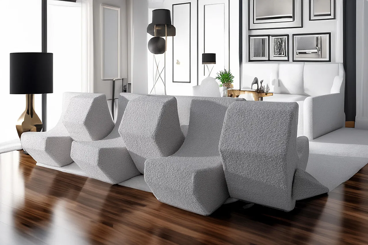 Infinity modular sofa in bouclé, 2000s 11