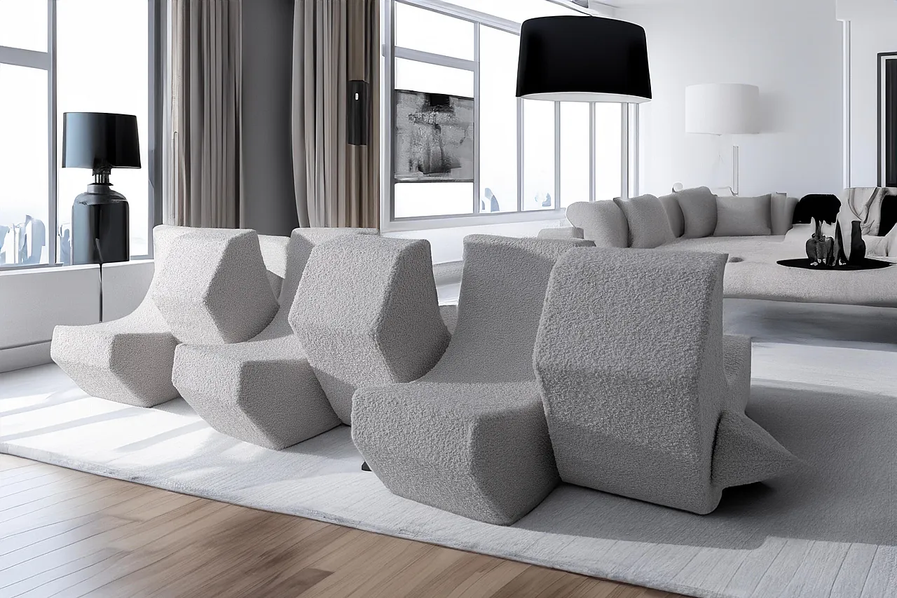 Infinity modular sofa in bouclé, 2000s 15