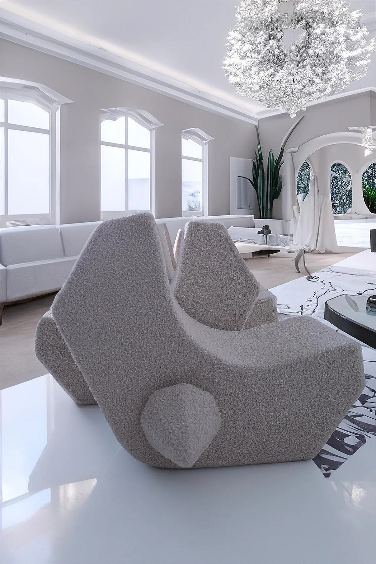 Infinity modular sofa in bouclé, 2000s 19