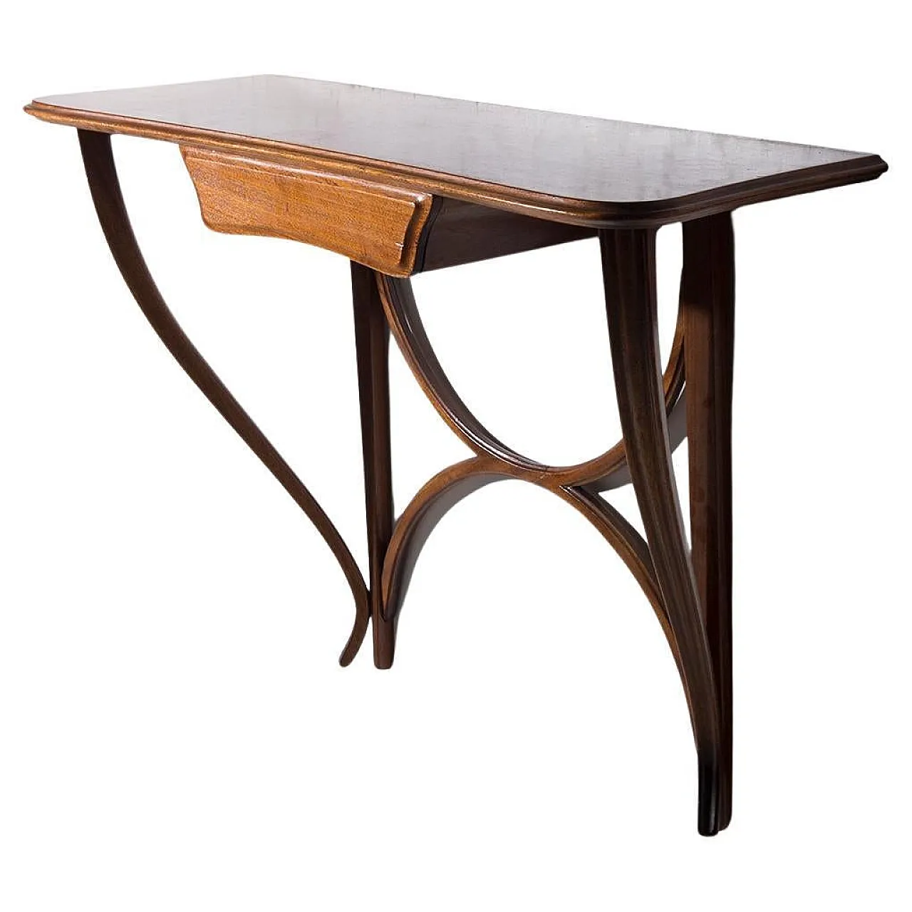 Wooden console with ramage by Ico Parisi, 1950s 1