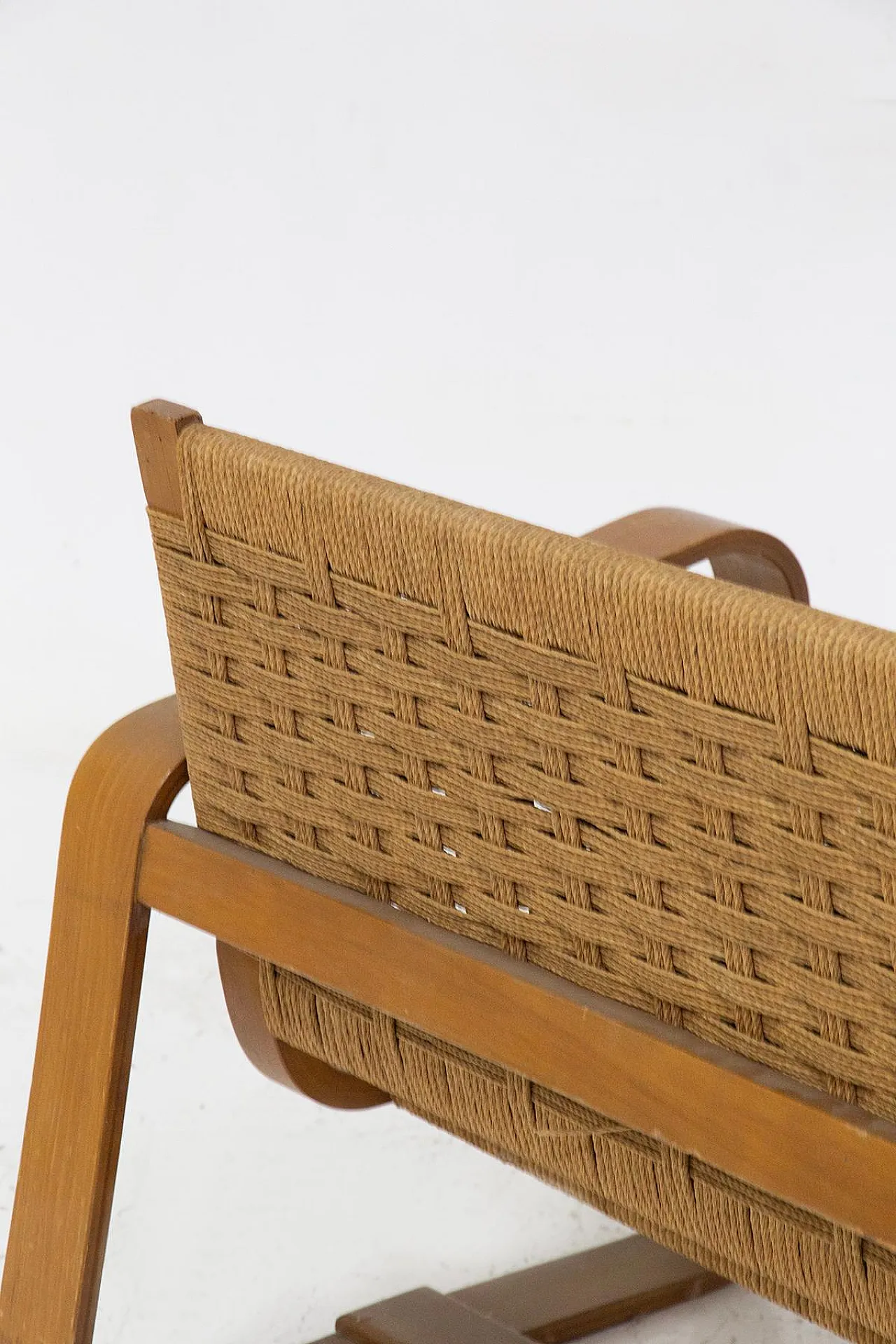 Wooden and straw sofa by Giuseppe Pagano, 1930s 3