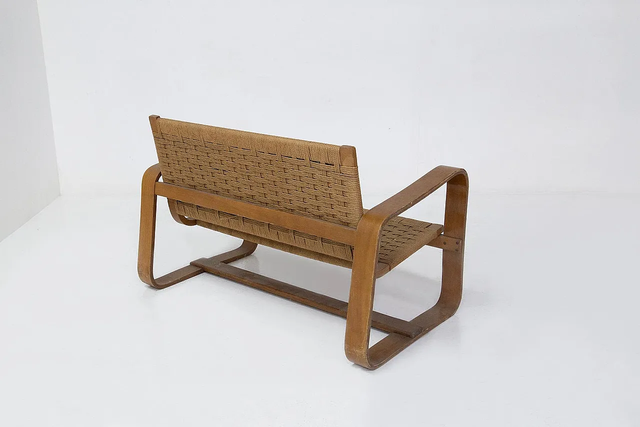 Wooden and straw sofa by Giuseppe Pagano, 1930s 4