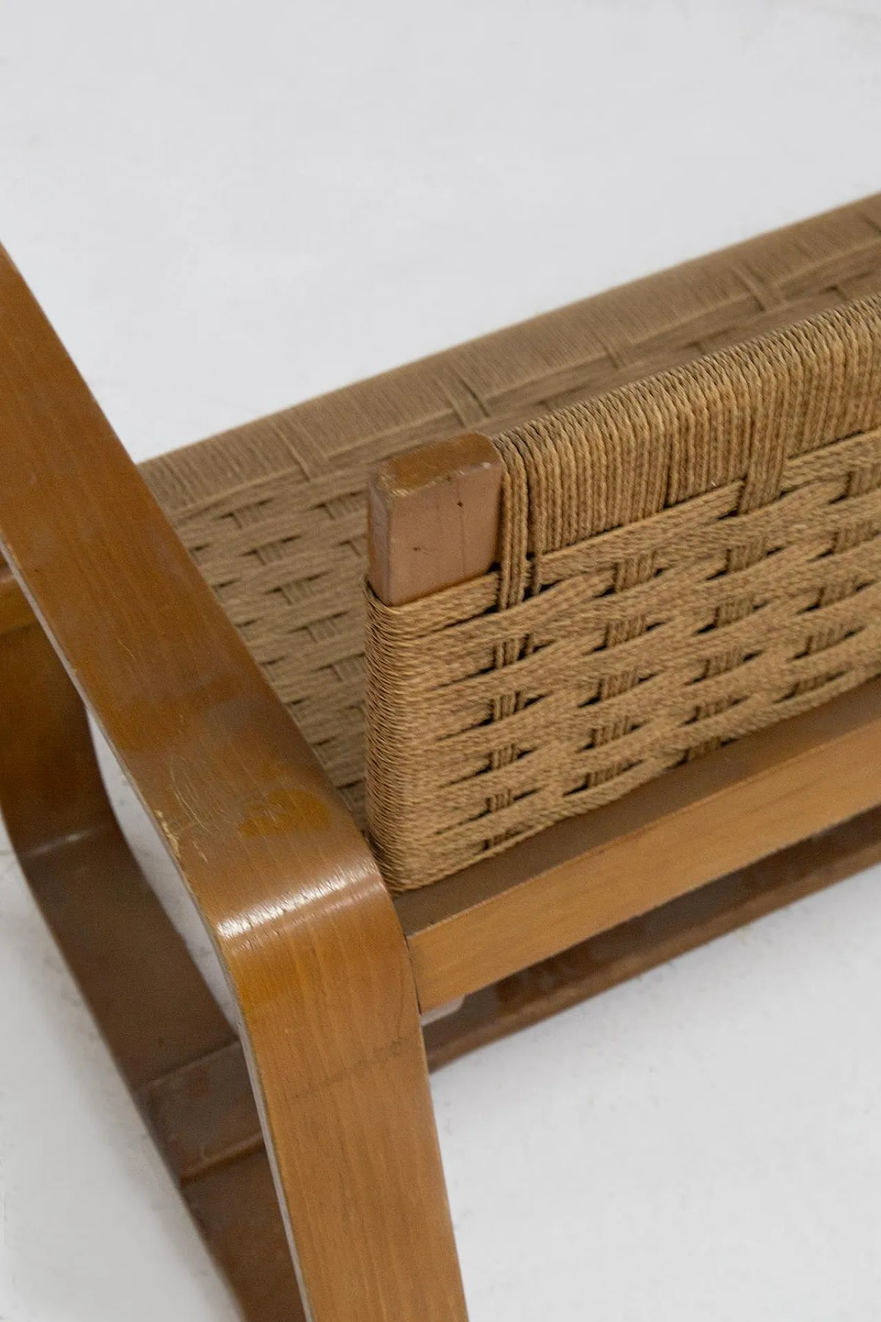 Wooden and straw sofa by Giuseppe Pagano, 1930s 7