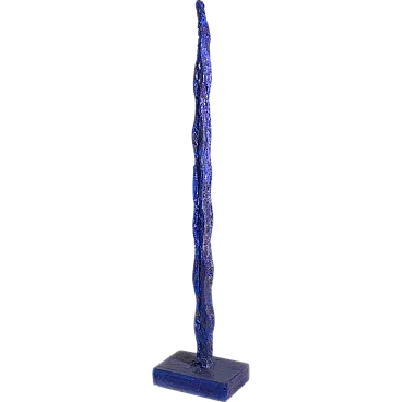 Blue painted iron sculpture by Mario Brunelli, 1990s