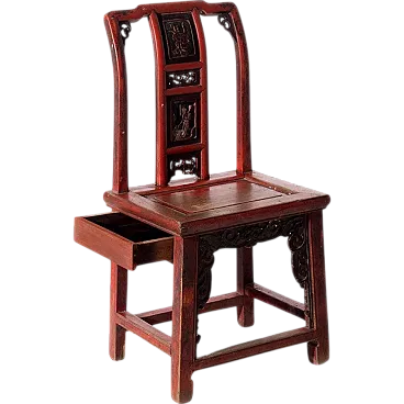 Traditional Qing style chair with hidden drawer, 19th century