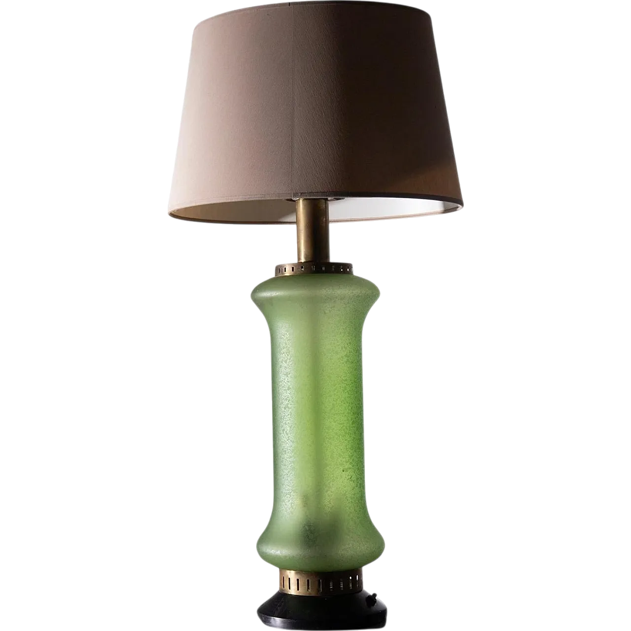 Stilnovo italian table lamp in green glass, 1960s 10