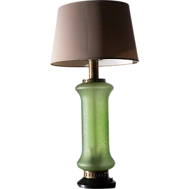 Stilnovo italian table lamp in green glass, 1960s