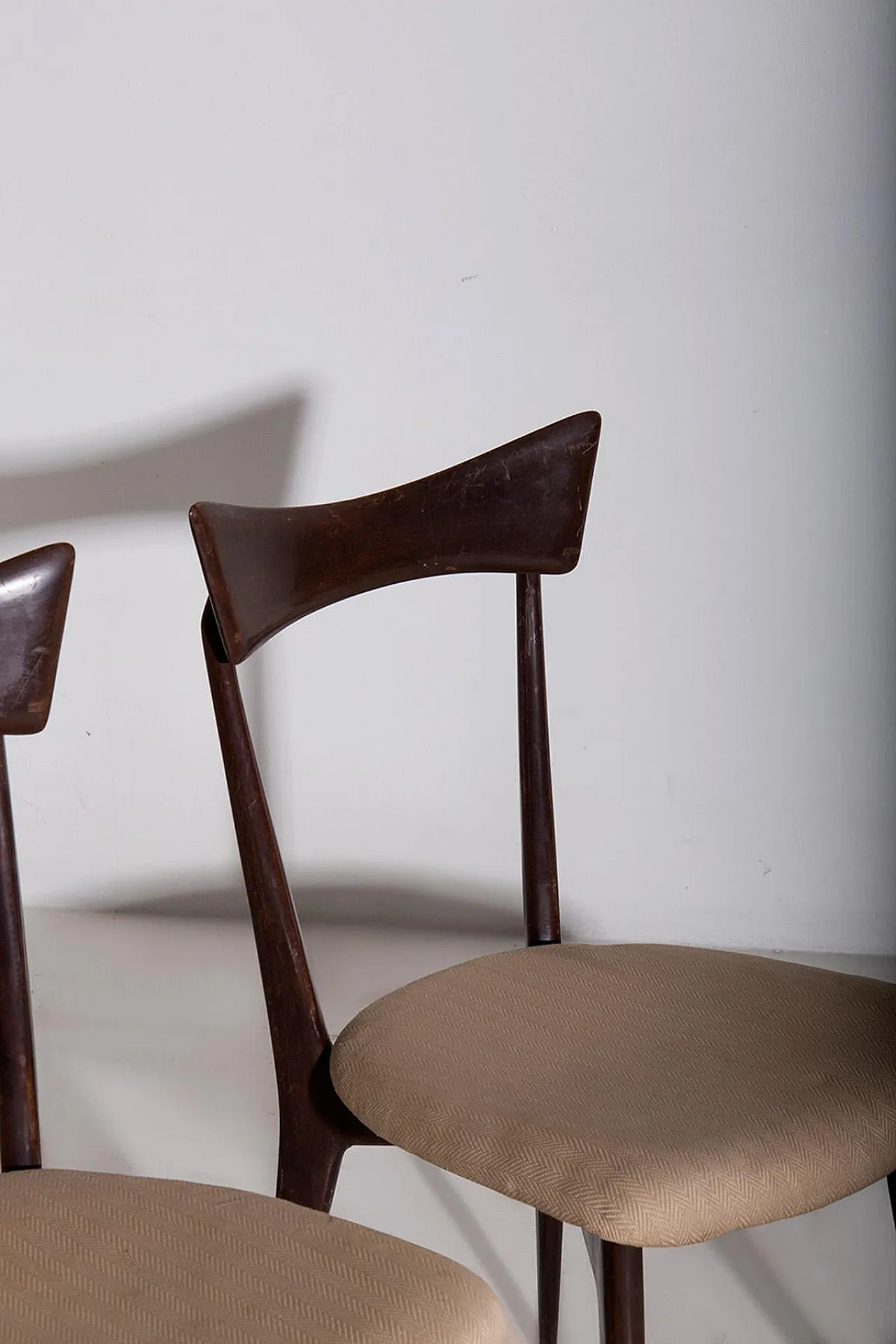 4 Wooden and cotton chairs, 1950s 3