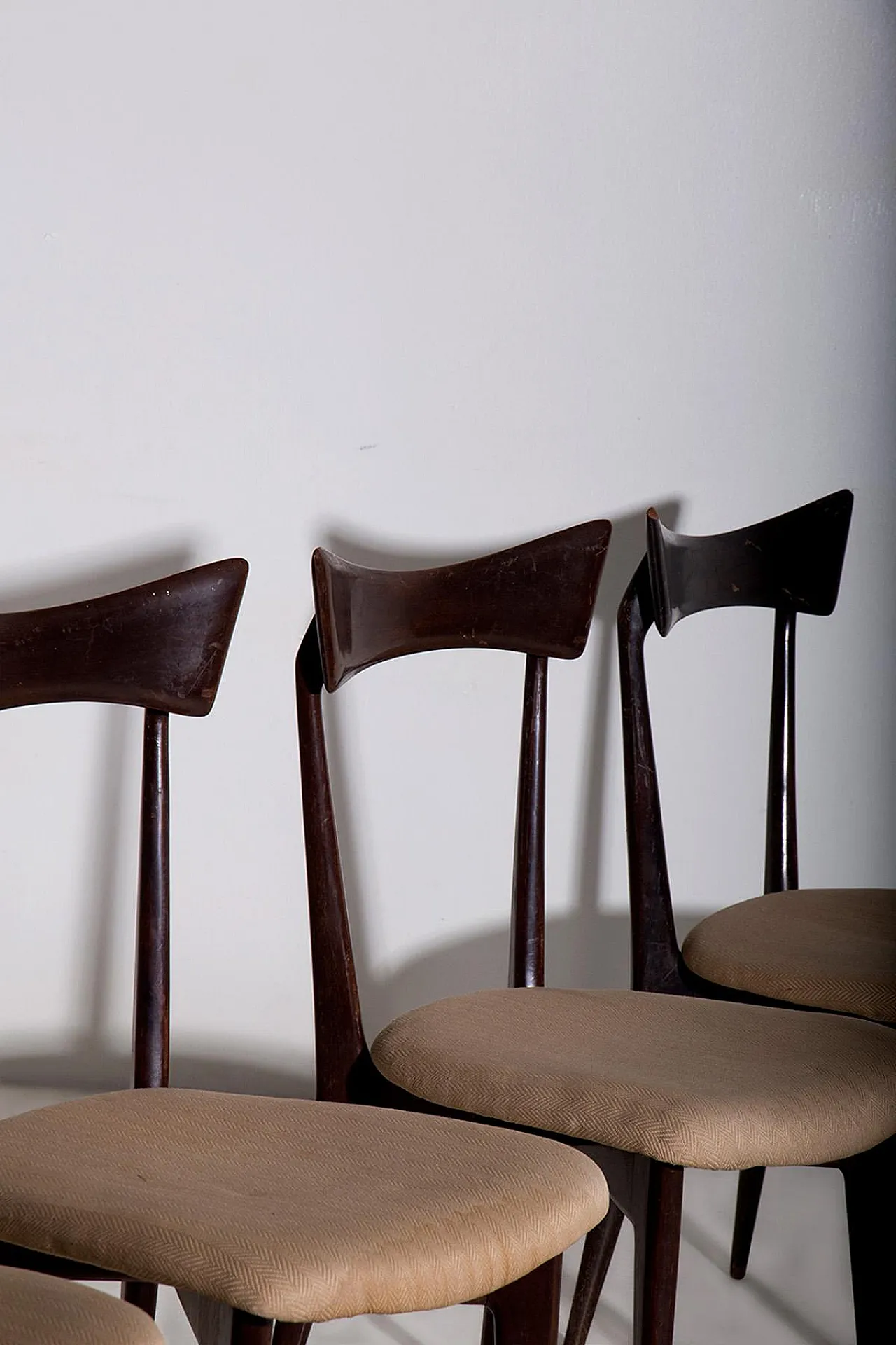 4 Wooden and cotton chairs, 1950s 9