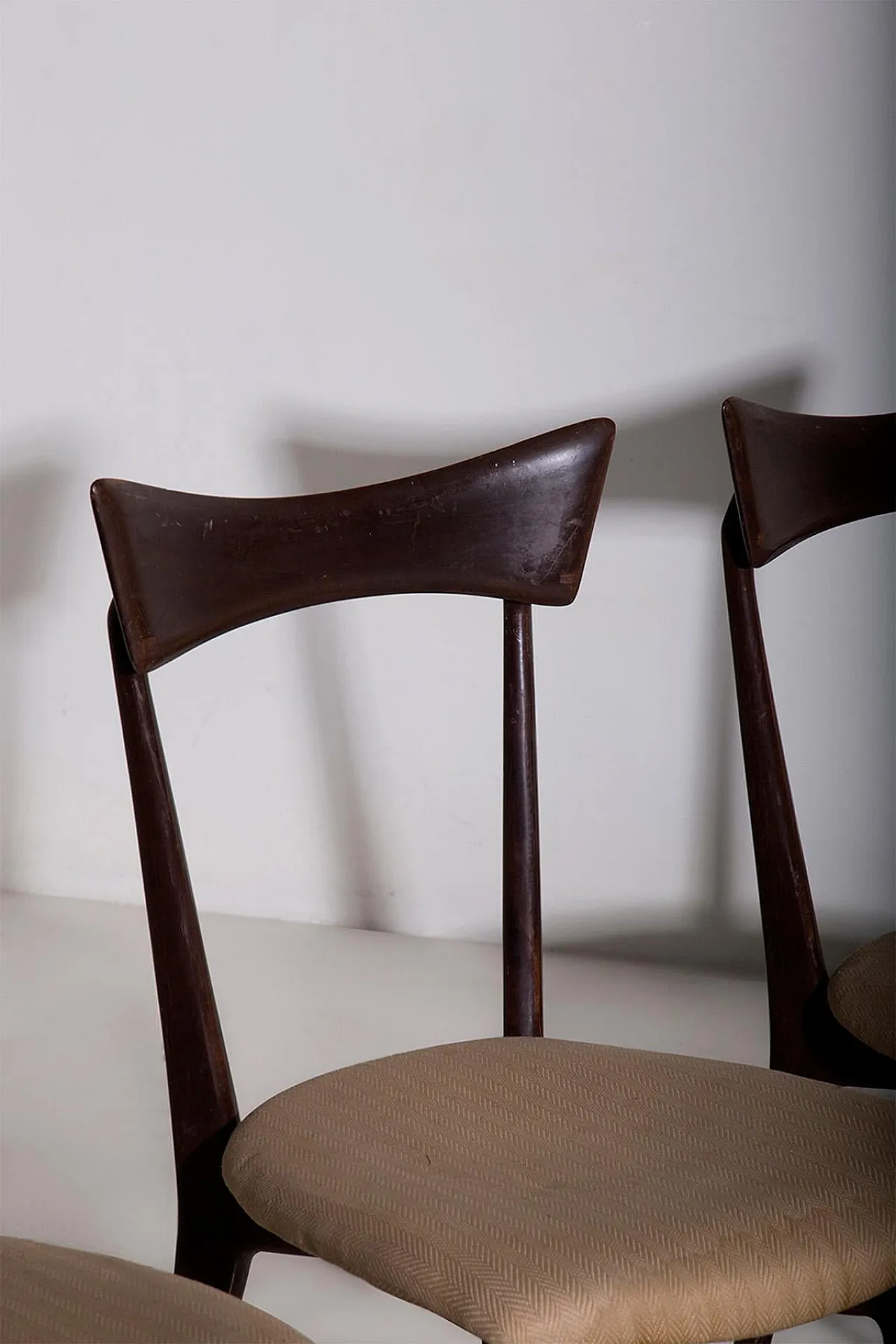 4 Wooden and cotton chairs, 1950s 10