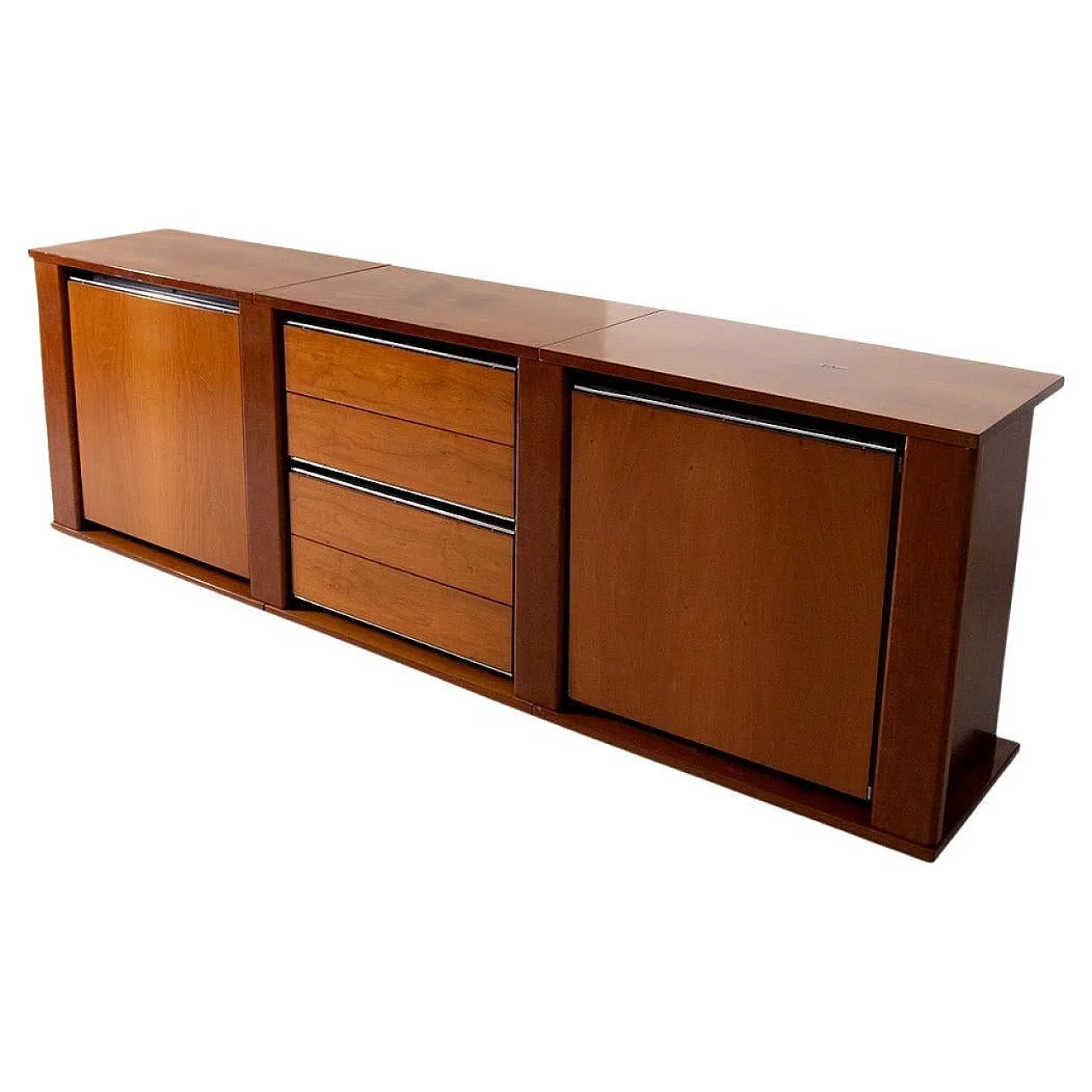 Credenza in legno e metallo, anni '70 1