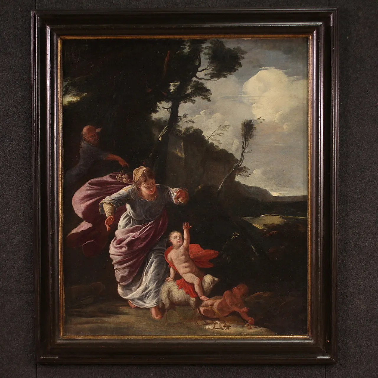 French Baroque painter, Rest during the flight into Egypt 17th century 2