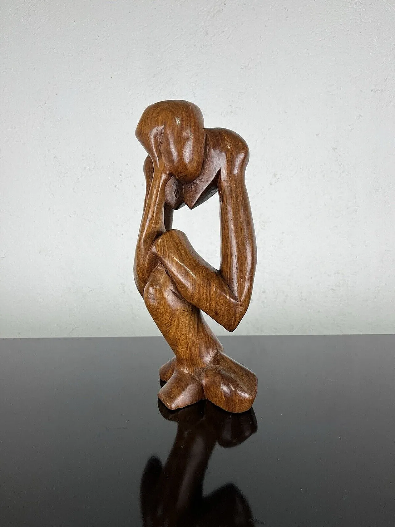 Pensatore, scultura in legno, anni '70 1