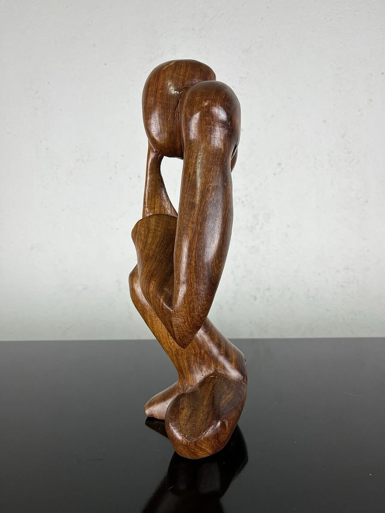 Pensatore, scultura in legno, anni '70 6