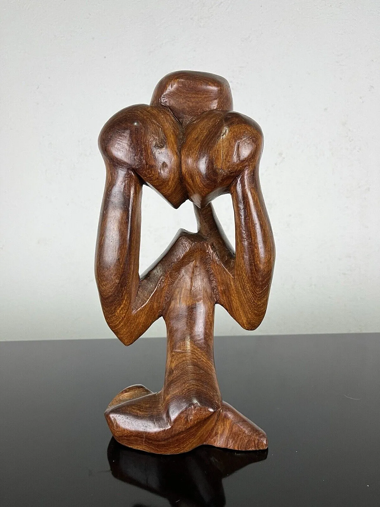 Pensatore, scultura in legno, anni '70 7