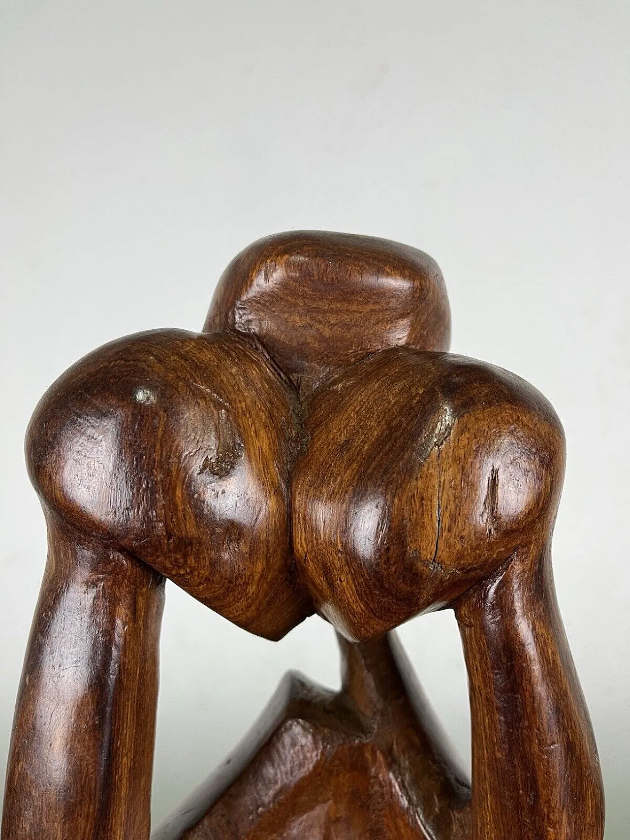 Pensatore, scultura in legno, anni '70 8