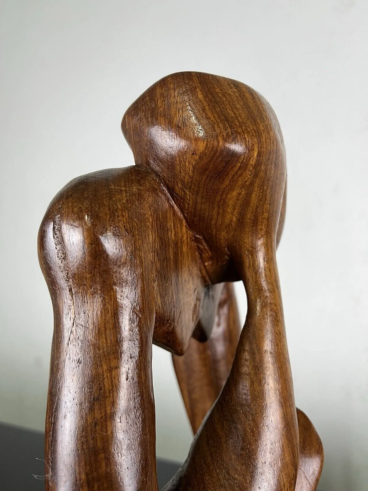 Pensatore, scultura in legno, anni '70 11