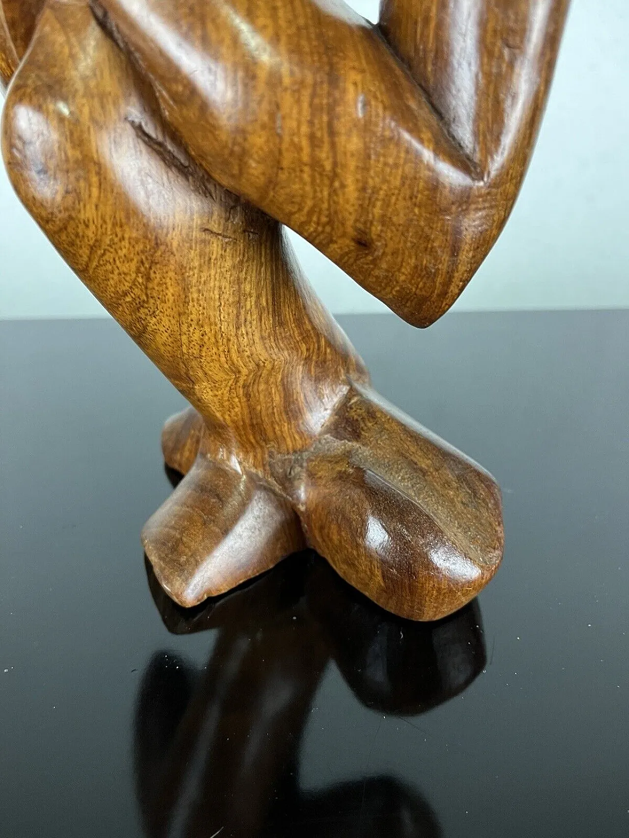 Pensatore, scultura in legno, anni '70 13