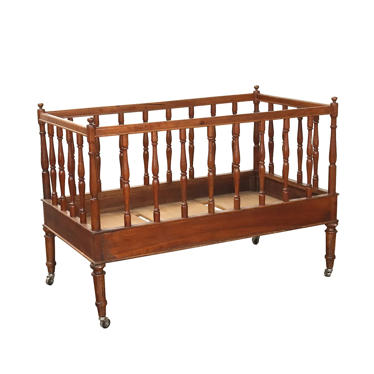 Umbertino walnut bed, late 19th century 1