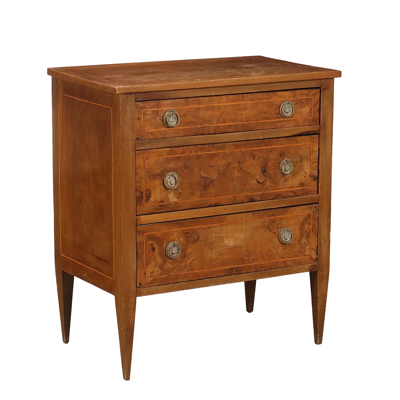 Neoclassical wooden bedside table, early 20th century 1