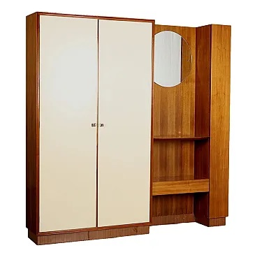 Entrance cabinet with clothes rack in wood & polyester, 1960s