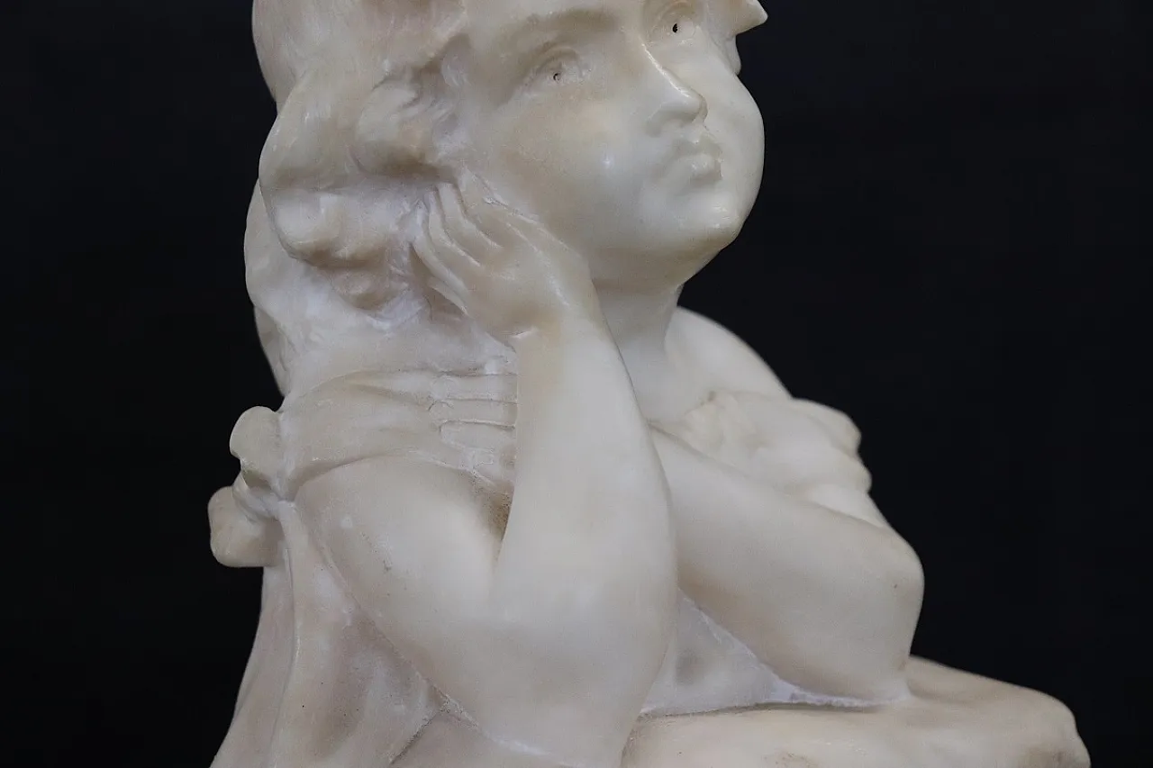 A.Frilli, White marble bust on base signed , 19th century 5