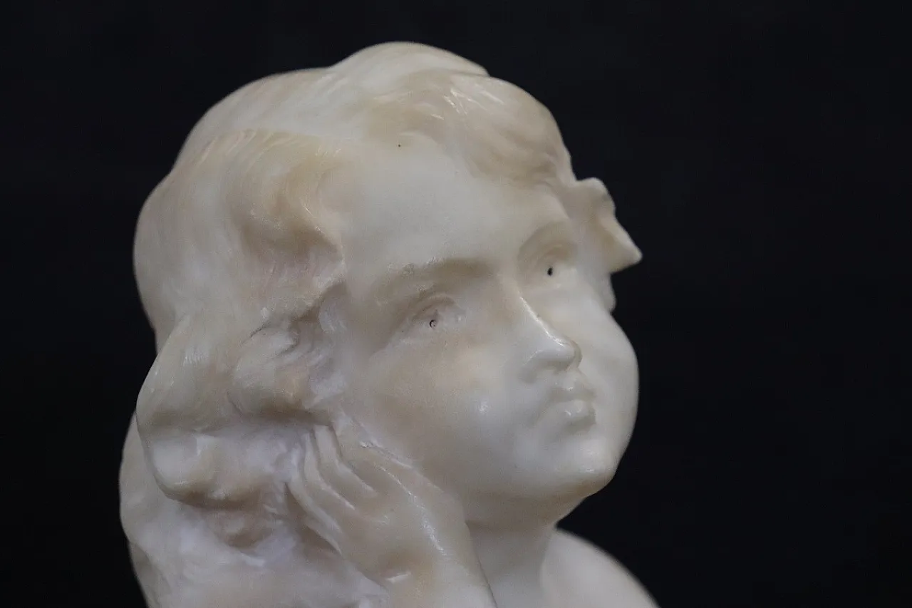 A.Frilli, White marble bust on base signed , 19th century 6