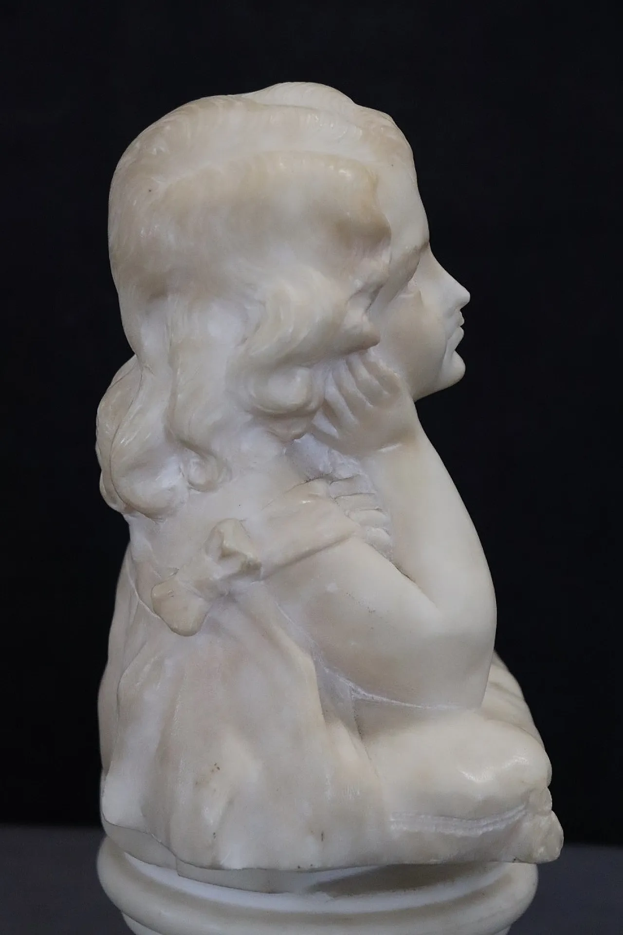 A.Frilli, White marble bust on base signed , 19th century 7