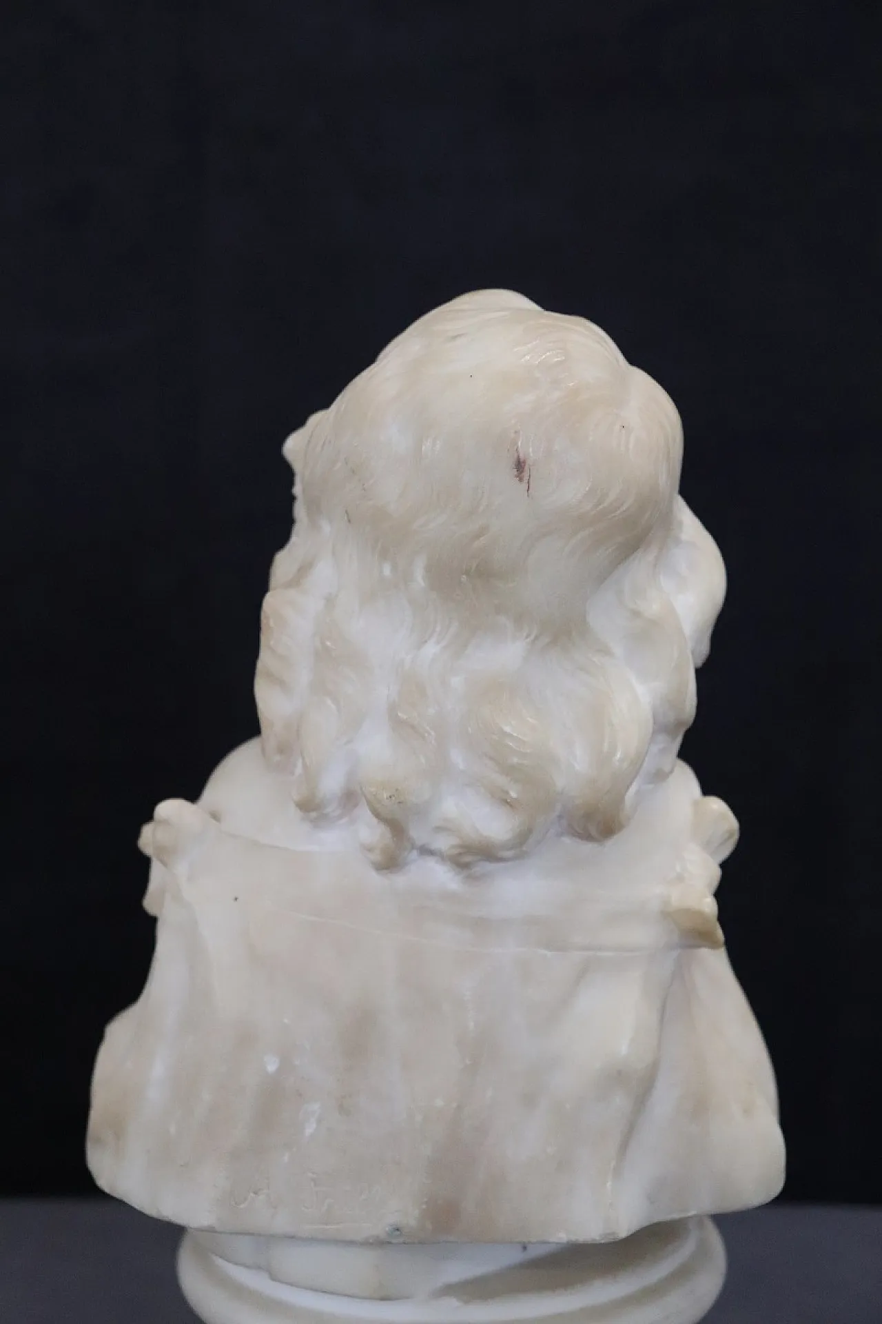 A.Frilli, White marble bust on base signed , 19th century 8