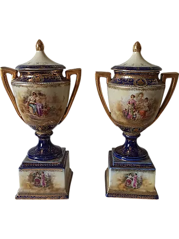 Pair of Potiche porcelain Vienna, 19th century