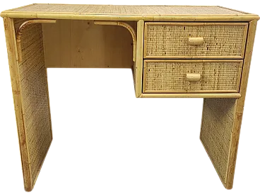 Bamboo wicker desk, 1970s