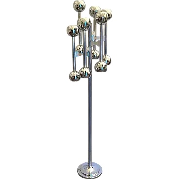 Space Age floor lamp in chromed steel, 70s