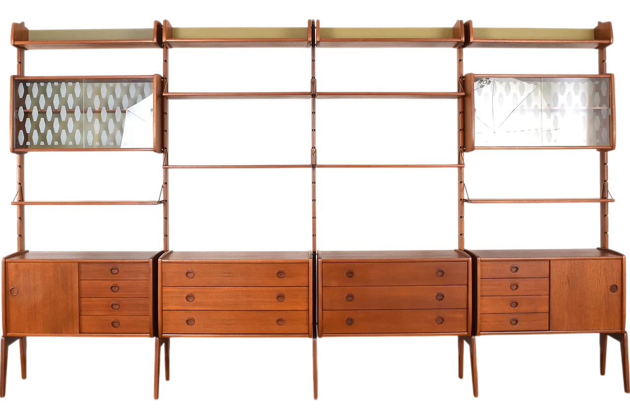 Ergo teak wall unit by Texmon e Blindheim for Mobelfabrikk, 60s 17