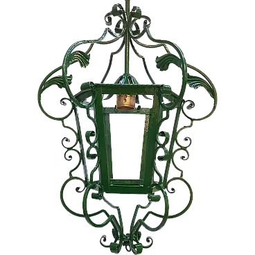 Pair of wrought iron lanterns, 50s